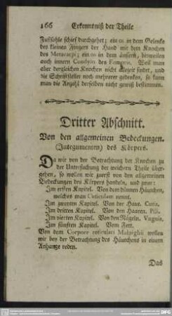 Dritter Abschnitt. Von den allgemeinen Bedeckungen (Integumenten) des Körpers
