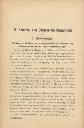A. Eisenbahnwesen.