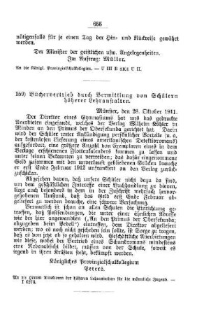Büchervertrieb durch Vermittlung von Schülern höherer Lehranstalten : [B. Höhere Lehranstalten für die männliche Jugend]