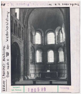 Lessay (Manche): Ehemalige Abteikirche, Chor nach Osten nach der Wiederherstellung