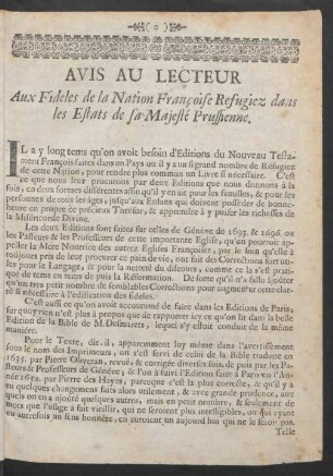 Avis Au Lecteur