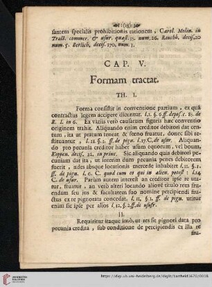 Caput V: Formam tractat
