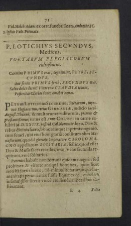Petrus Lotichius Secundus