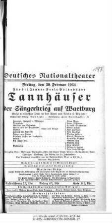 Tannhäuser und Der Sängerkrieg auf Wartburg