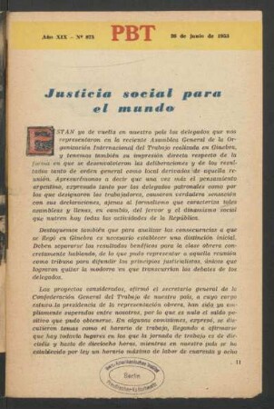 Justicia social para el mundo