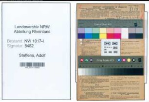 Entnazifizierung Adolf Steffens , geb. 28.01.1902 (Kaufmaennischer Angestellter)