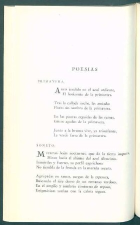Poesías : Primavera [y] Soneto [y] Los dos paisajes [y] Soneto