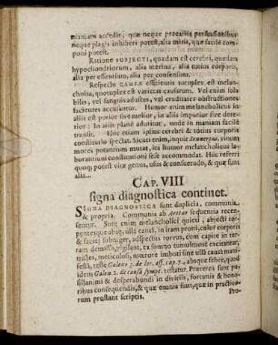 Cap. VIII. signa diagnostica continet.