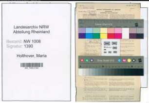 Entnazifizierung Maria Holthover , geb. 24.07.1894 ()