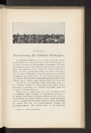 VI. Kapitel. Remontierung der berittenen Kompagnie.
