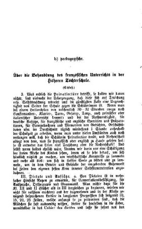 Über die Behandlung des französischen Unterrichts in der Höheren Töchterschule : (Schluß.)