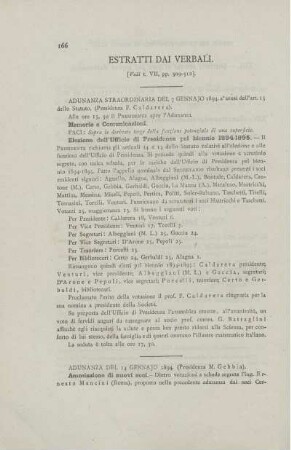 Estratti dai verbali.