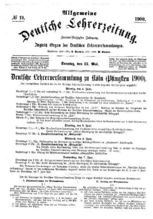 Deutsche Lehrerversammlung zu Köln (Pfingsten 1900)