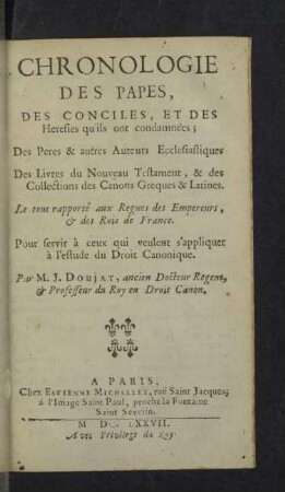 Chronologie des Papes