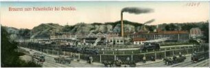 Dresden. Felsenkeller-Brauerei mit Eisenbahn,Straßenbahn