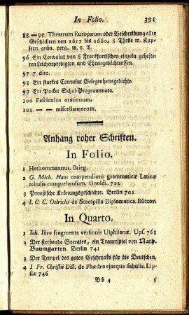 Anhang roher Schriften.