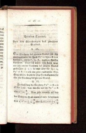 Drittes Capitel. Von den Gleichungen des zweyten Grades.