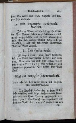 Fünf und vierzigste Zusammenkunft. Unterricht von den vornehmsten und nützlichsten Fruchtsträuchern.