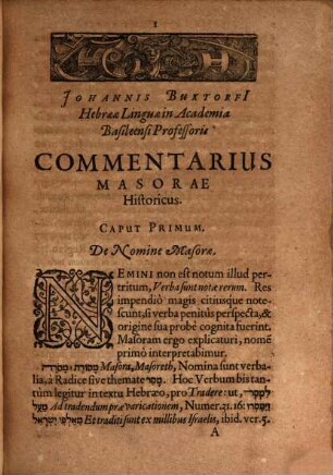 Tiberias : sive commentarius Masorethicus triplex