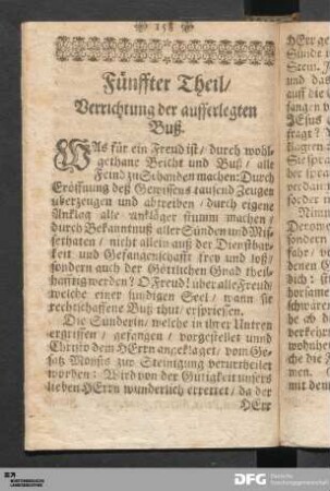 Fünffter Theil/ Verrichtung der aufferlegten Buß.