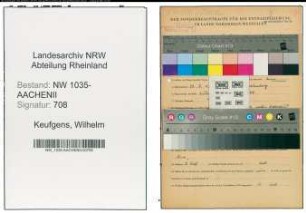 Entnazifizierung Wilhelm Keufgens , geb. 23.05.1909 (Sanitaeter)