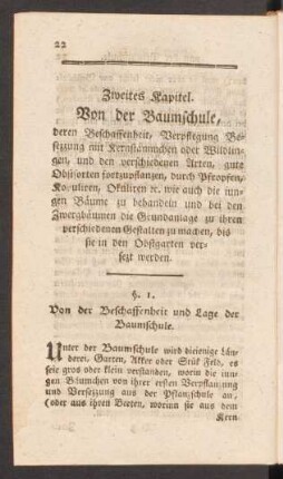 Zweites Kapitel. Von der Baumschule, ...