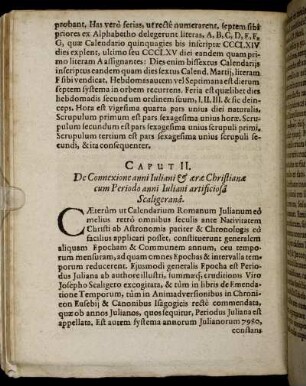 Caput II. De Connexione anni Iuliani & aerae Christianae [...]