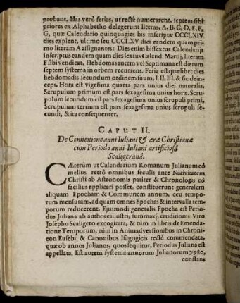 Caput II. De Connexione anni Iuliani & aerae Christianae [...]