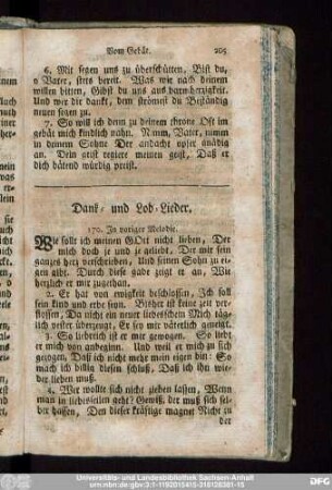 Dank- und Lob-Lieder.