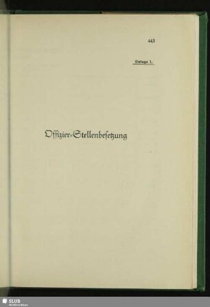 Anlage 1. Offizier-Stellenbesetzung