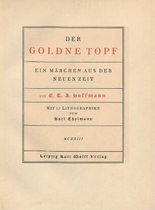 Der goldne Topf : ein Märchen aus der neuen Zeit