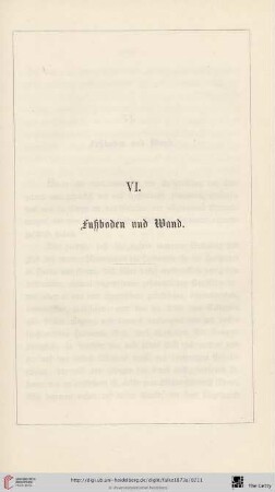 VI. Fußboden und Wand