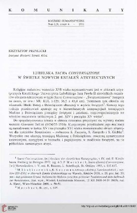 59: Lubelska Sacra Conversazione w świetle nowych ustaleń atrybucyjnych