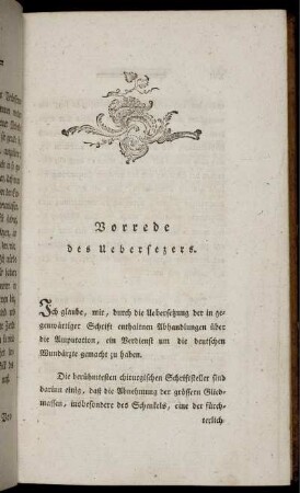 Vorrede des Uebersezers.