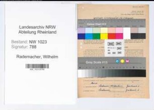 Entnazifizierung Wilhelm Rademacher , geb. 10.01.1900 (Lehrer)