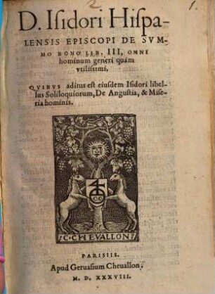 De Summo bono et soliloquiorum eius liber