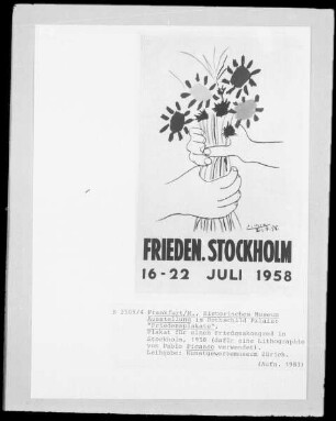 Plakat für einen Friedenskongress in Stockholm