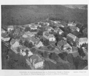 Luftaufnahme des Landeskrankenhauses und der Medizinischen Fakultät in Homburg