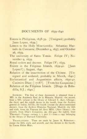 Documents of 1639-1640