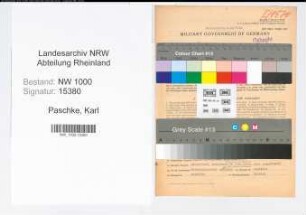 Entnazifizierung Karl Paschke, geb. 20.11.1893 (Verw.Inspektor)