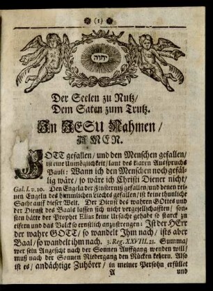 Der Seelen zu Nutz/ Dem Satan zum Trutz.