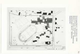 Sportschule Grunewald, Berlin-Westend (Diplomarbeit bei Kurt Dübbers): Lageplan 1:500