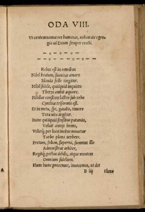 Oda VIII. Ut contemnamus res humanas, voluntate egregia ad Deum semper erecti