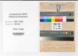 Entnazifizierung Hugo Voos , geb. 05.05.1907 (Polizeibeamter)