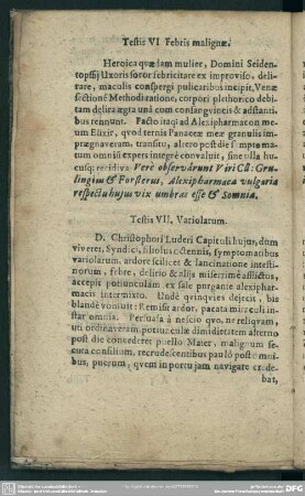 Testis VII. Variolarum