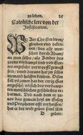 Catolische lere von der Justification.