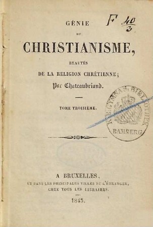 Génie du christianisme, beautés de la religion chrétienne, 3