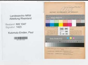 Entnazifizierung Paul Kutzmutz-Emden , geb. 05.11.1892 (Postbeamter)