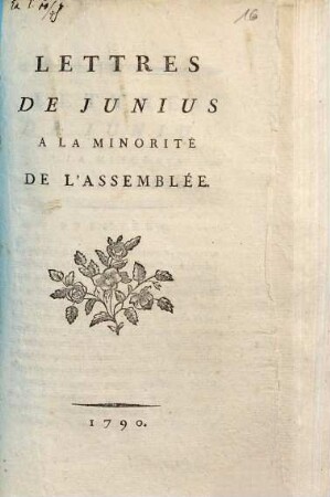 Lettres de Junius à la minorité de l'Assemblée
