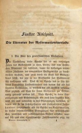 Allgemeine Literaturgeschichte, 2. Die Literatur der Reformationsperiode und des achtzehnten Jahrhunderts